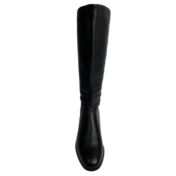 Worthington Black Leather Knee High Boots with Elastic Back Calf Size 9.5 - Picture 2 of 5